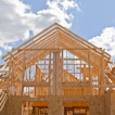 There is an unfinished wood house still under construction.