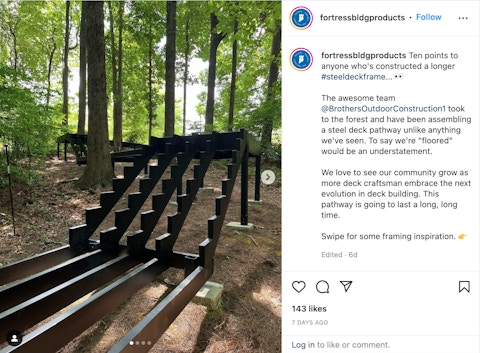 A screenshot from Fortress’ Instagram page with comments listed on the right side.